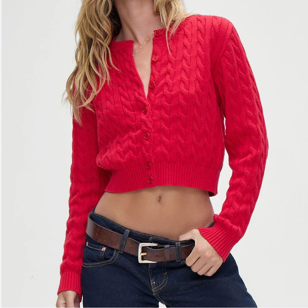 Frankie’s Bikinis Dudley Cable Knit Cardigan